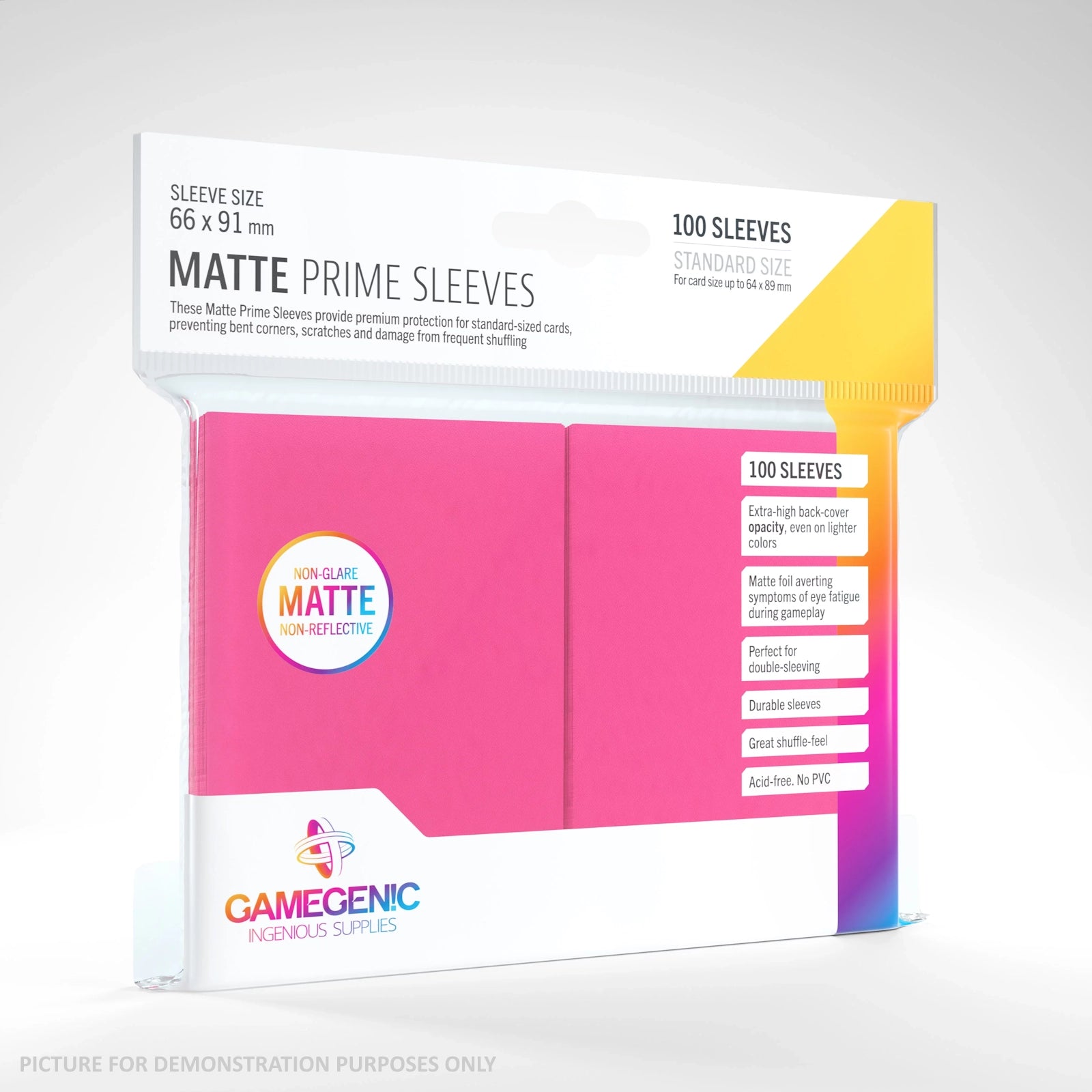 GameGenic MATTE Prime Sleeves 100 Pack - PINK